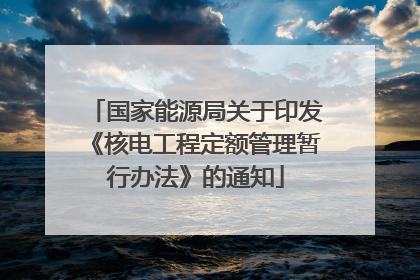 国家能源局关于印发《核电工程定额管理暂行办法》的通知