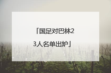 国足对巴林23人名单出炉