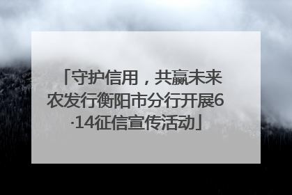 守护信用，共赢未来 农发行衡阳市分行开展6·14征信宣传活动