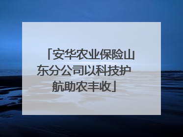 安华农业保险山东分公司以科技护航助农丰收
