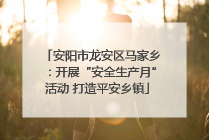安阳市龙安区马家乡：开展“安全生产月”活动 打造平安乡镇