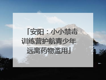 安阳：小小禁毒训练营护航青少年远离药物滥用