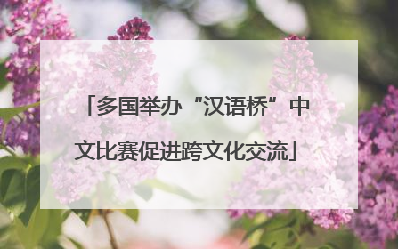 多国举办“汉语桥”中文比赛促进跨文化交流