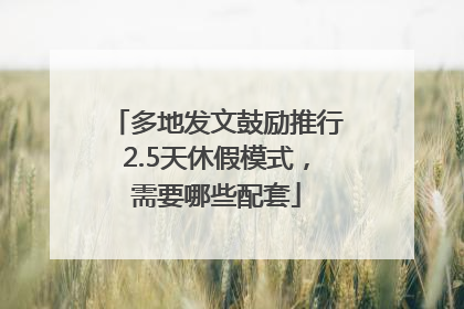 多地发文鼓励推行2.5天休假模式，需要哪些配套