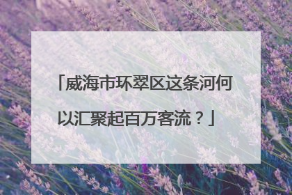 威海市环翠区这条河何以汇聚起百万客流？