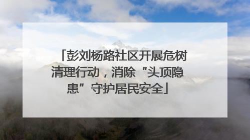 彭刘杨路社区开展危树清理行动，消除“头顶隐患”守护居民安全