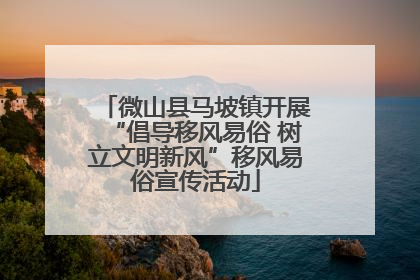 微山县马坡镇开展“倡导移风易俗 树立文明新风”移风易俗宣传活动