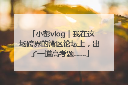 小彭vlog｜我在这场跨界的湾区论坛上，出了一道高考题……