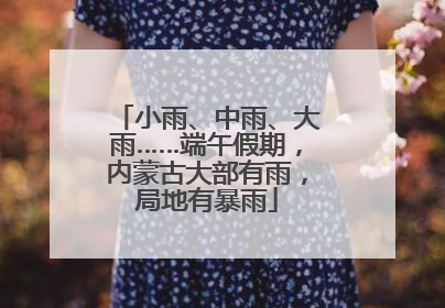 小雨、中雨、大雨……端午假期，内蒙古大部有雨，局地有暴雨