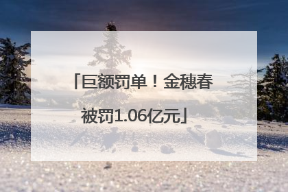 巨额罚单！金穗春被罚1.06亿元