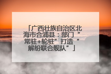 广西壮族自治区北海市合浦县：部门“常驻+轮驻”打造“解纷联合舰队”