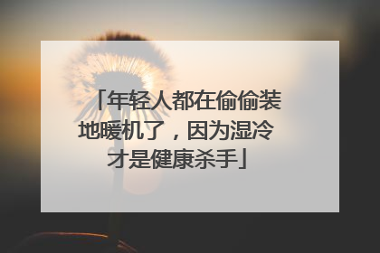 年轻人都在偷偷装地暖机了，因为湿冷才是健康杀手