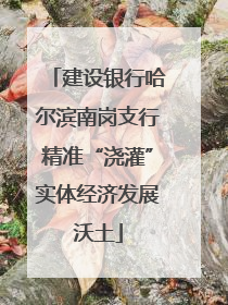 建设银行哈尔滨南岗支行精准“浇灌”实体经济发展沃土