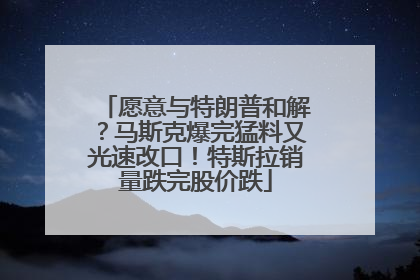 愿意与特朗普和解？马斯克爆完猛料又光速改口！特斯拉销量跌完股价跌