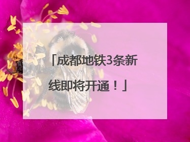 成都地铁3条新线即将开通！