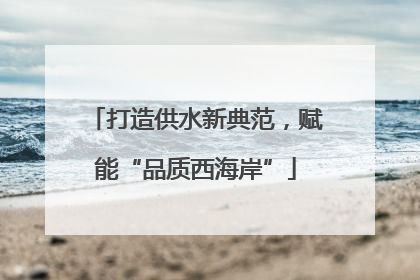 打造供水新典范，赋能“品质西海岸”