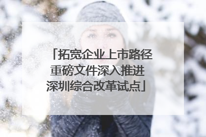 拓宽企业上市路径 重磅文件深入推进深圳综合改革试点
