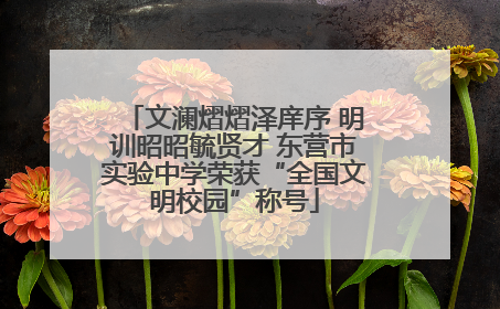 文澜熠熠泽庠序 明训昭昭毓贤才 东营市实验中学荣获“全国文明校园”称号