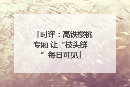 时评：高铁樱桃专厢 让“枝头鲜”每日可见