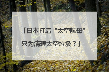 日本打造“太空航母”只为清理太空垃圾？