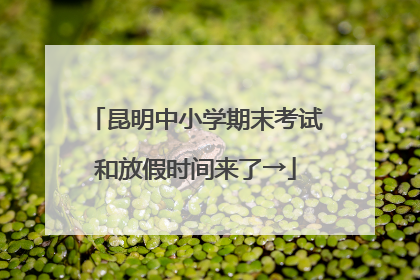昆明中小学期末考试和放假时间来了→