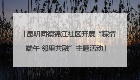 昆明同德锦江社区开展“粽情端午 邻里共融”主题活动