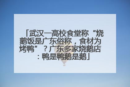 武汉一高校食堂称“烧鹅饭是广东俗称，食材为烤鸭”？广东多家烧鹅店：鸭是鸭鹅是鹅