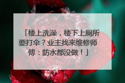楼上洗澡，楼下上厕所要打伞？业主找来维修师傅：防水都没做！