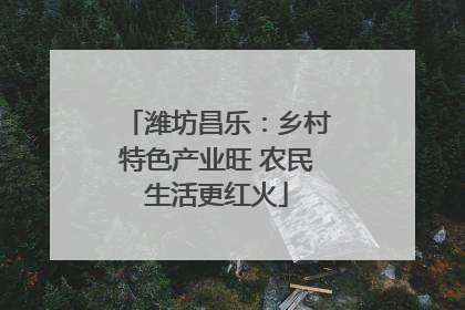 潍坊昌乐：乡村特色产业旺 农民生活更红火