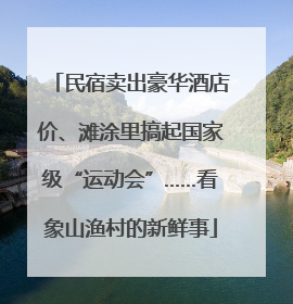 民宿卖出豪华酒店价、滩涂里搞起国家级“运动会”……看象山渔村的新鲜事