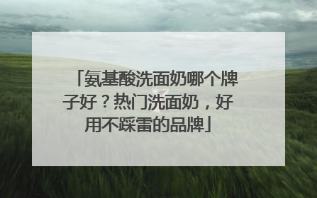 氨基酸洗面奶哪个牌子好？热门洗面奶，好用不踩雷的品牌