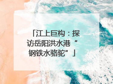 江上巨构：探访岳阳洪水港“钢铁水骆驼”
