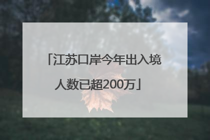 江苏口岸今年出入境人数已超200万