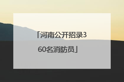 河南公开招录360名消防员