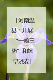 河南温县：开展“一喷三防”和抗旱浇麦