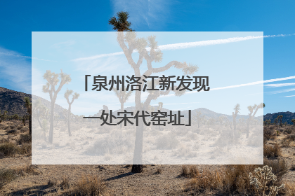 泉州洛江新发现一处宋代窑址