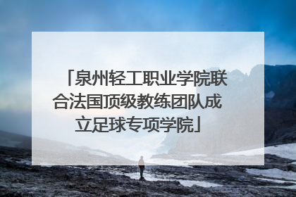 泉州轻工职业学院联合法国顶级教练团队成立足球专项学院