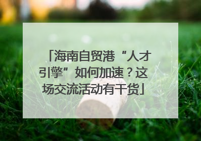 海南自贸港“人才引擎”如何加速？这场交流活动有干货