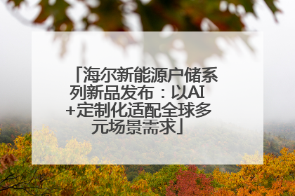 海尔新能源户储系列新品发布：以AI+定制化适配全球多元场景需求