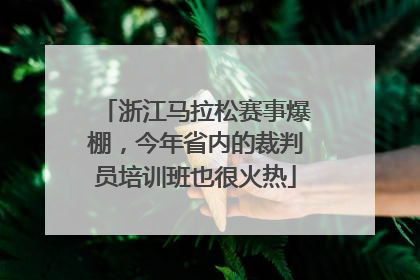 浙江马拉松赛事爆棚，今年省内的裁判员培训班也很火热