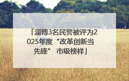 淄博3名民警被评为2025年度“改革创新当先锋” 市级榜样