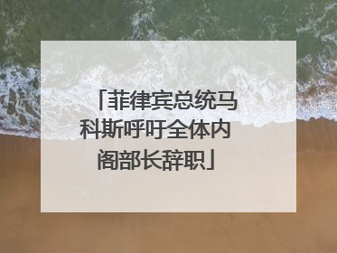 菲律宾总统马科斯呼吁全体内阁部长辞职