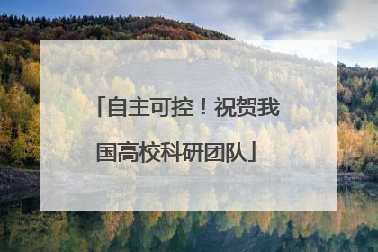 自主可控！祝贺我国高校科研团队