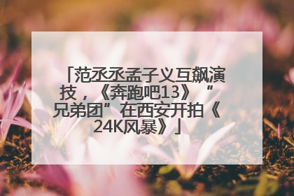 范丞丞孟子义互飙演技，《奔跑吧13》“兄弟团”在西安开拍《24K风暴》