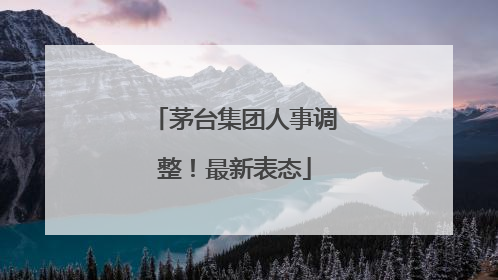 茅台集团人事调整！最新表态