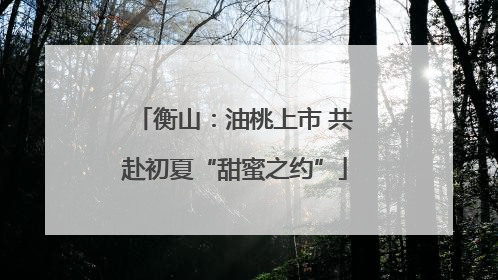 衡山：油桃上市 共赴初夏“甜蜜之约”