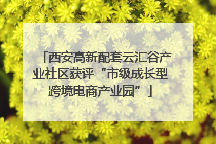 西安高新配套云汇谷产业社区获评“市级成长型跨境电商产业园”