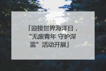 迎接世界海洋日，“无废青年 守护深蓝”活动开展