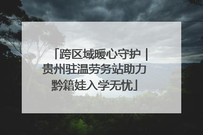跨区域暖心守护｜贵州驻温劳务站助力黔籍娃入学无忧