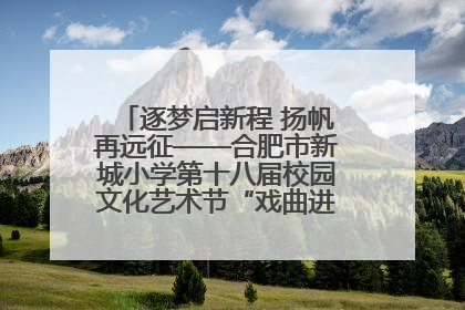 逐梦启新程 扬帆再远征——合肥市新城小学第十八届校园文化艺术节“戏曲进校园专场演出”